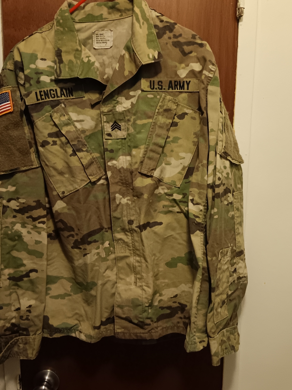 U.S. Army Multicam Camouflage Field Jacket - Size Small/Reg